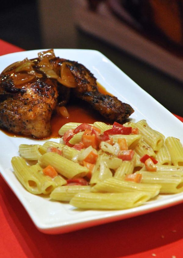 hot fiery feast kenny rogers roasters spicy chicken and pasta lite meal
