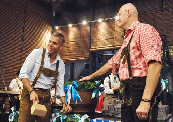 oktoberfest brotzeit german bier bar restaurant barrel tapping