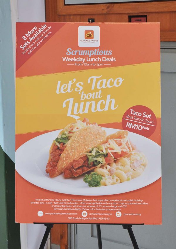 pancake house malaysia weekday lunch deal