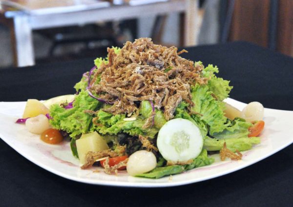 naughty nuri's asian food porky fest lavender pork rib salad