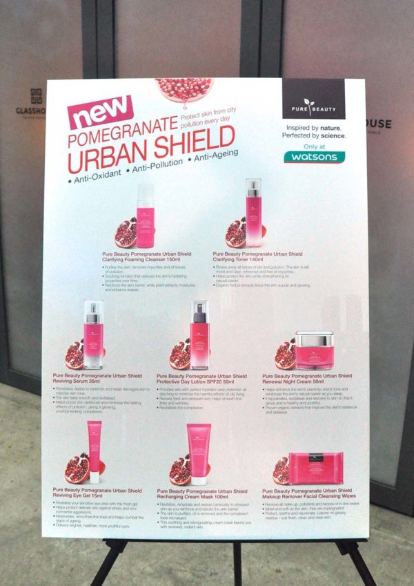Watsons Pure Beauty Pomegranate Urban Shield product range