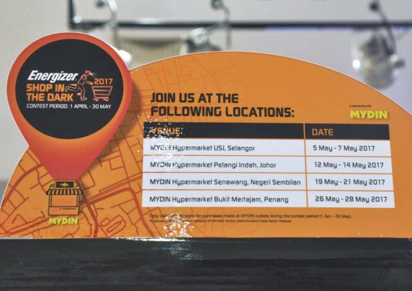 energizer shop in the dark campaign with mydin location