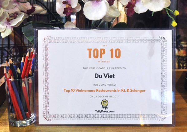 du viet vietnamese restaurant tally press certification