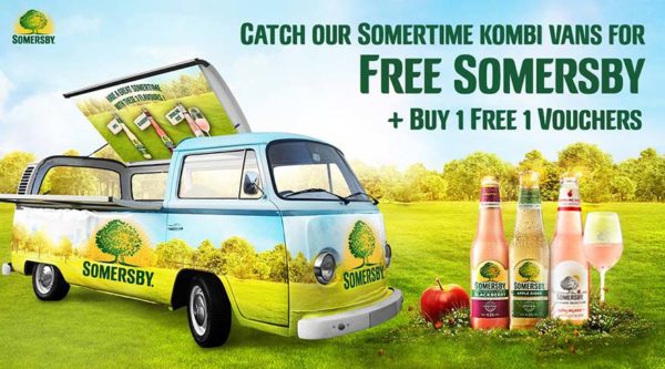 somertime anytime somersby cider volkswagen kombi van promo
