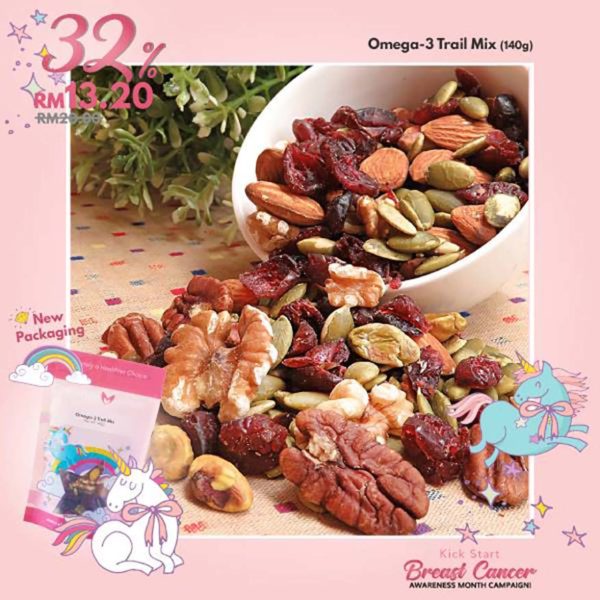 signature market 4th anniversary breast cancer awareness campaign omega-3 trail mix