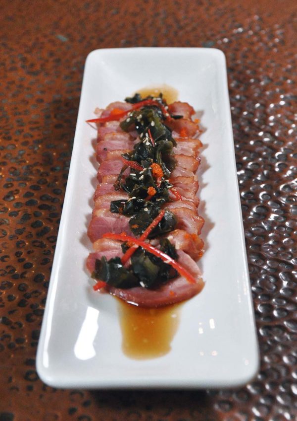 the x bangsar asian delight smoked duck wakame