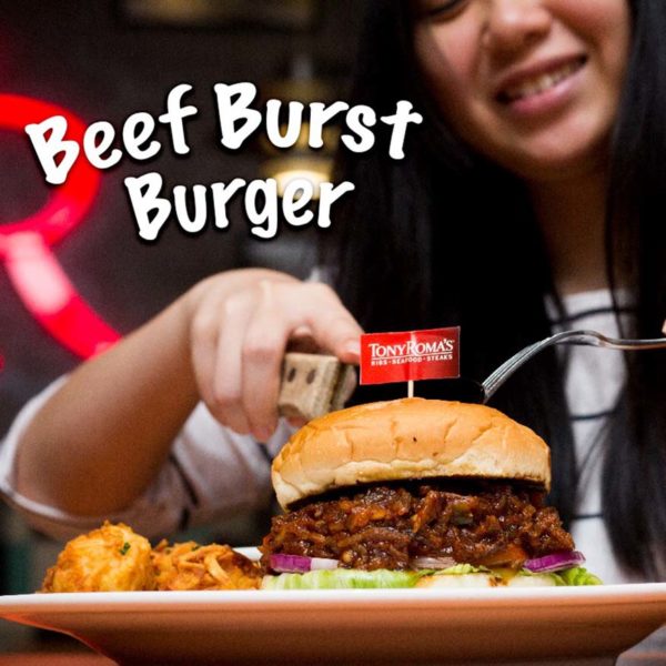 tony romas cny fortune feast beef burst burger