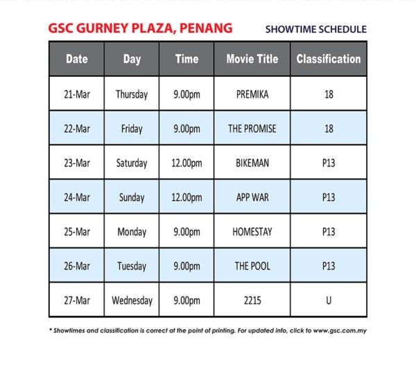thai film festival malaysia 2019 gsc gurney plaza penang