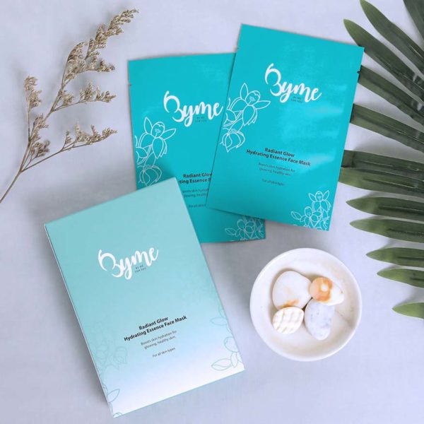 byme radiant glow skincare hydrating essence face mask box