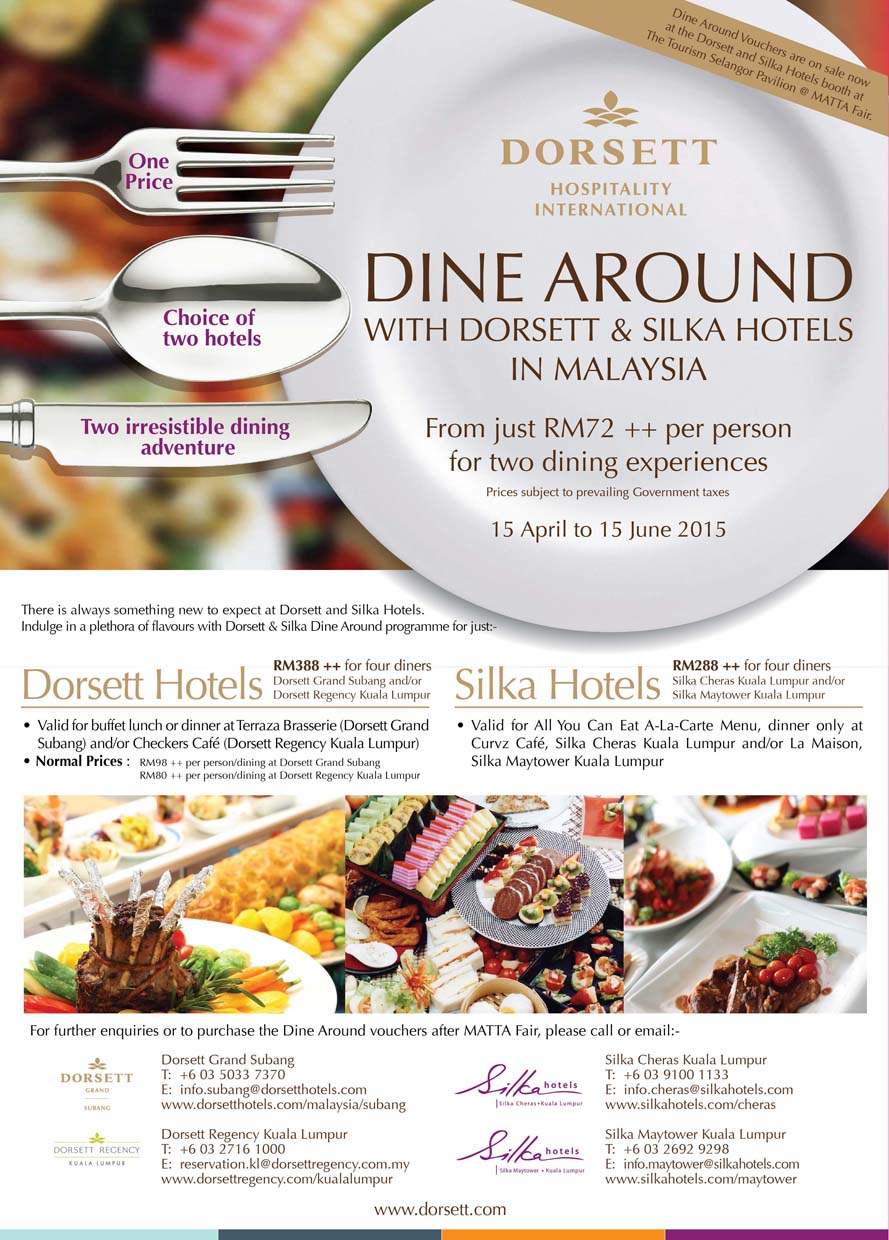 Dine Around with Dorsett & Silka Hotels in Malaysia