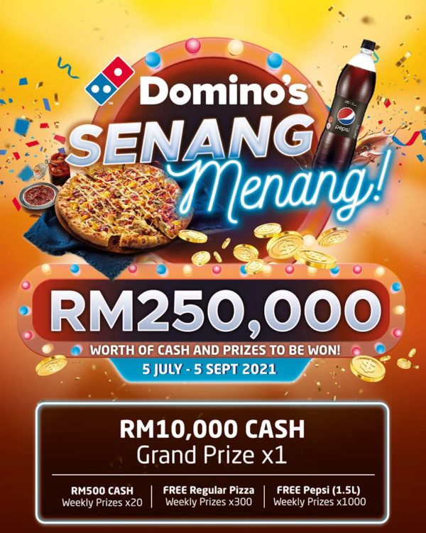 dominos pizza etika senang menang contest prizes