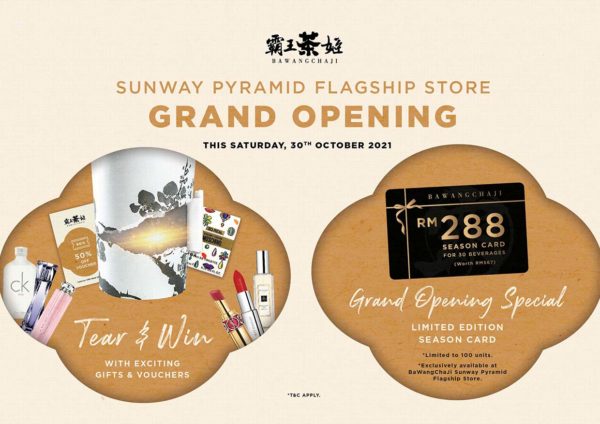 bawangchaji sunway pyramid flagship outlet opening promo