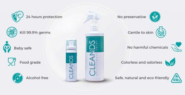 cleands environmentally friendly sanitizer features
