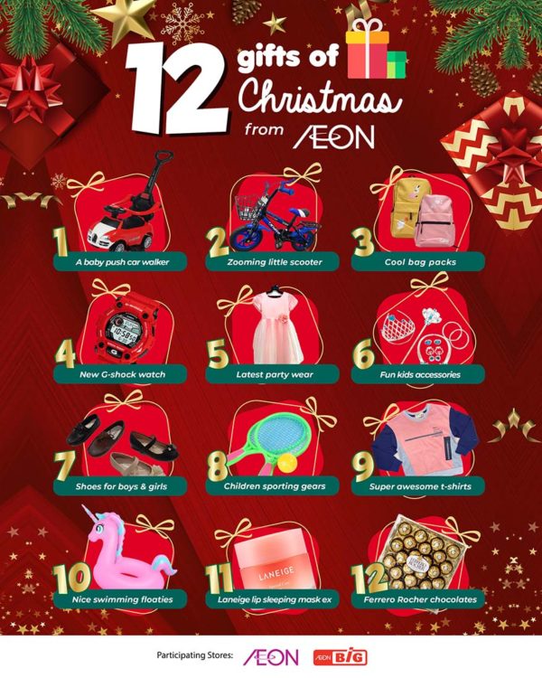 12 gifts of christmas from aeon festive countdown