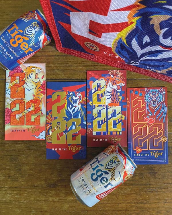 tiger beer chinese new year roar together ang pow design