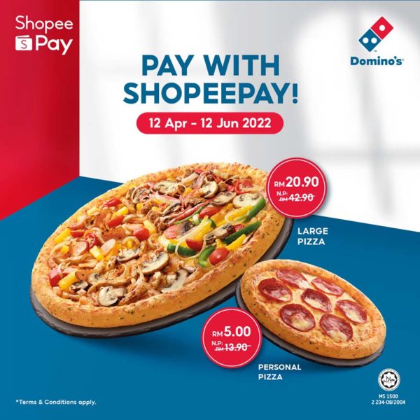 dominos pizza shopeepay payment option