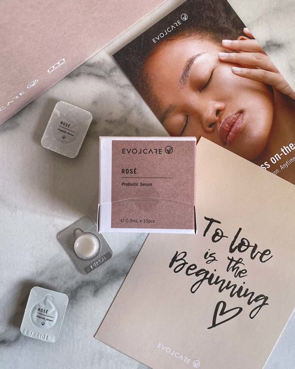 evolcare rematter biotics series mask set rose probiotic serum