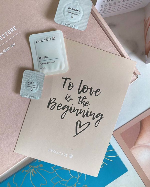 evolcare rematter biotics series mask set toner serum gel cream