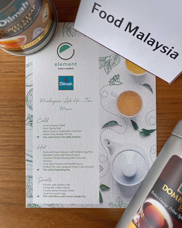 element kuala lumpur dilmah malaysia lah high tea menu