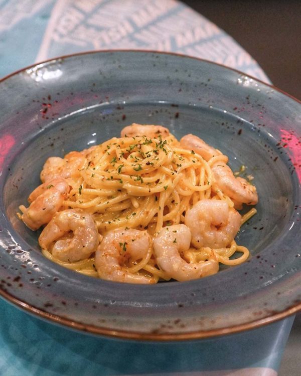 the manhattan fish market what the fish 20th anniversary campaign herb fromage prawn pasta