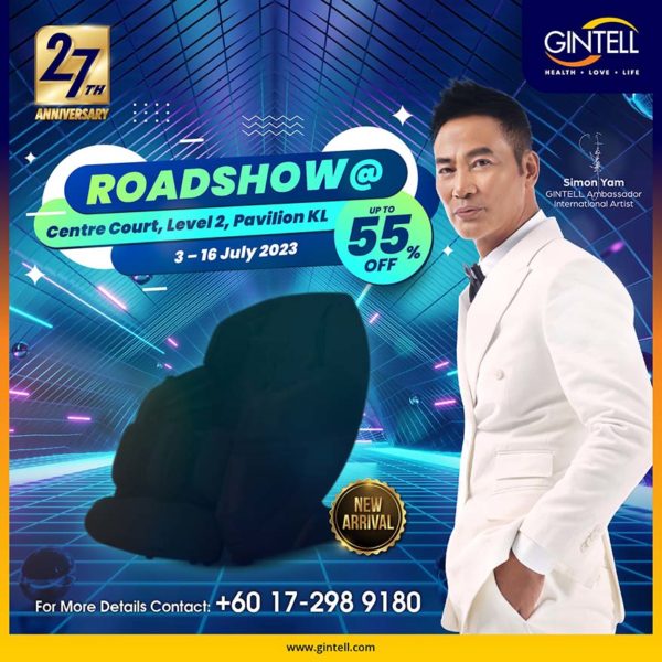 gintell s6 plus 8-hands wellness chair simon yam brand ambassador roadshow pavilion kl