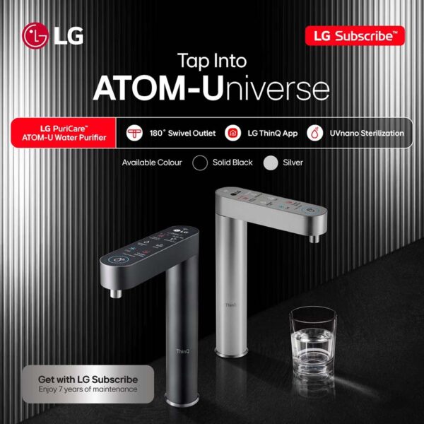lg malaysia home appliance subscription model puricare atom-u water purifier