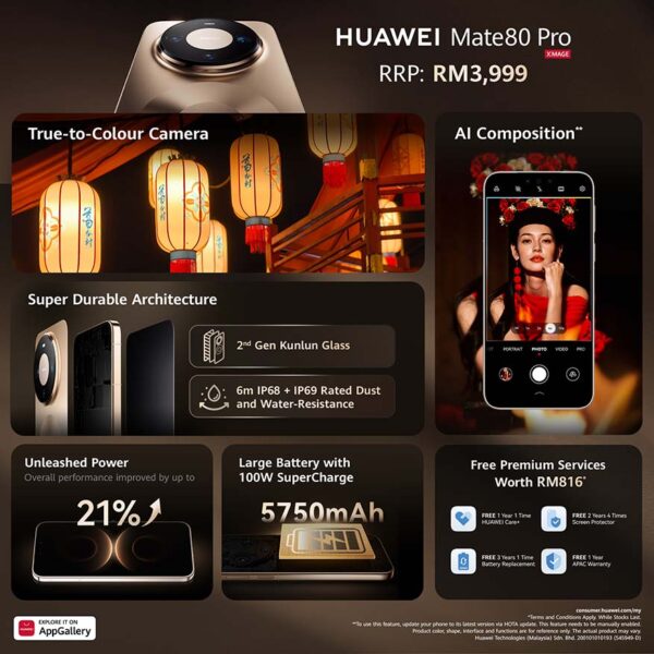 huawei mate 80 pro malaysia pre-order feature highlights