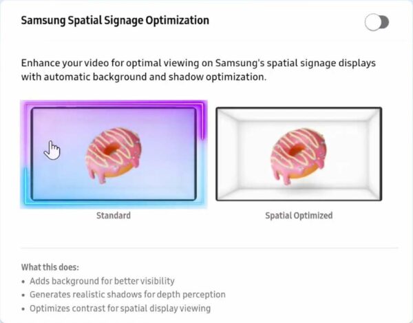 samsung spatial signage slim size vxt content creation solution