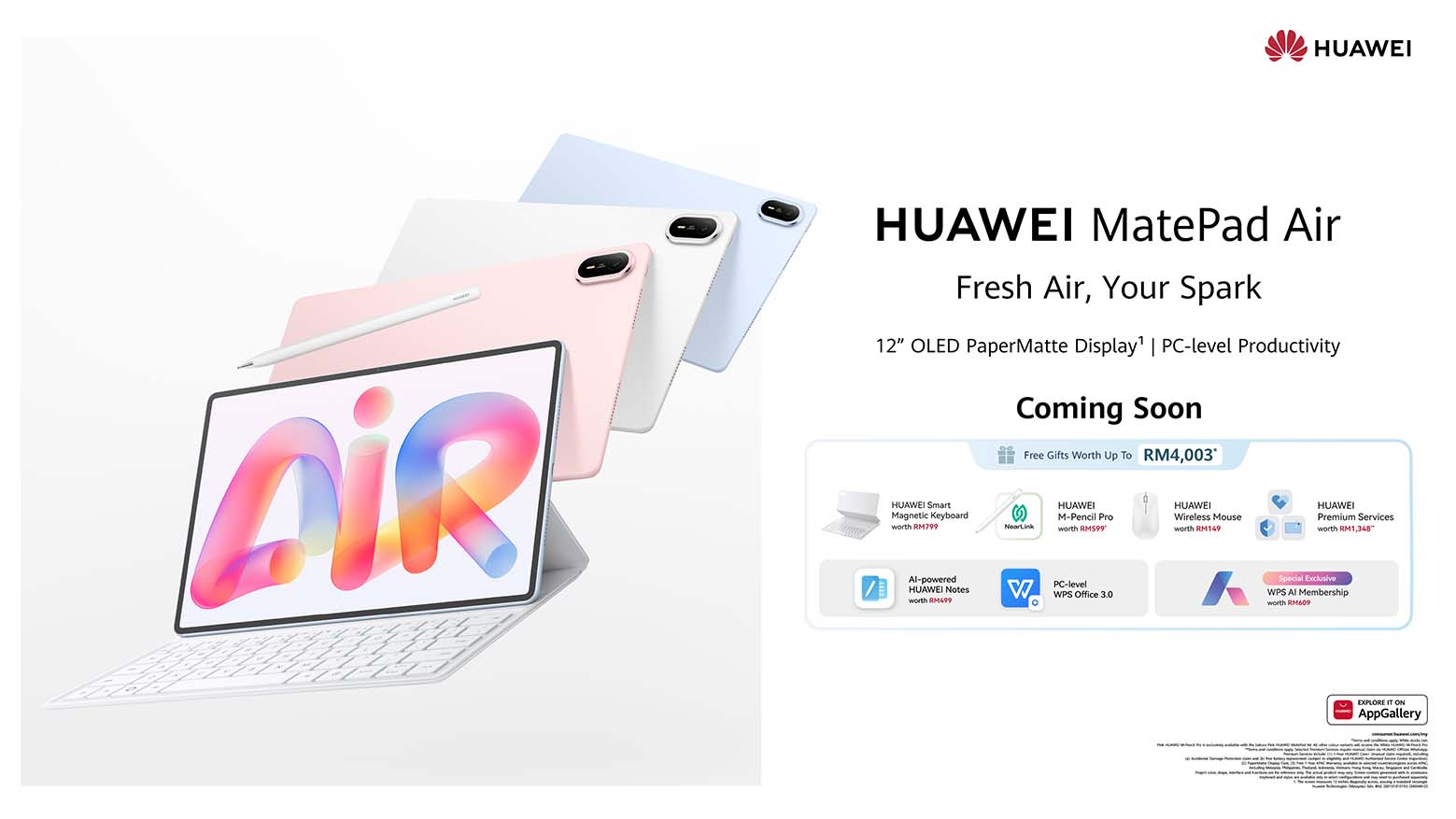 The New HUAWEI MatePad Air – Ultra-Thin PC-Like AI Tablet